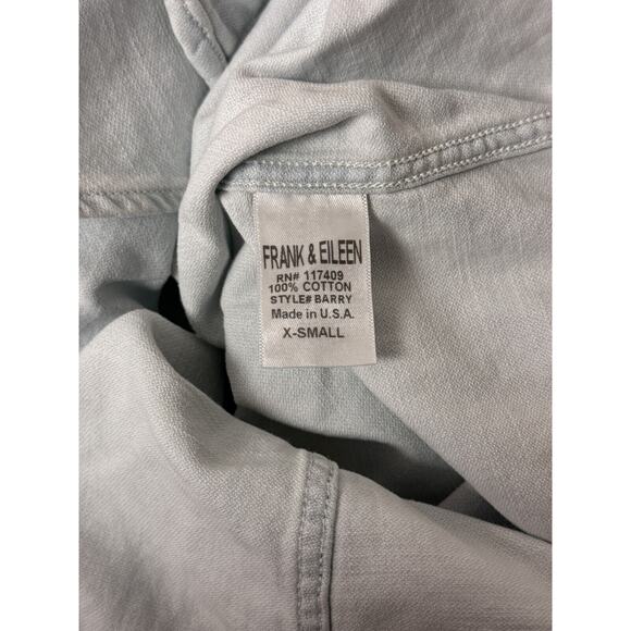 Frank & Eileen Top XS Womens Barry Paisley Light Wash Denim Button Shirt - Picture 8 of 8